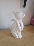 Chat décoratif blanc ajouré – figurine imprimée en 3D