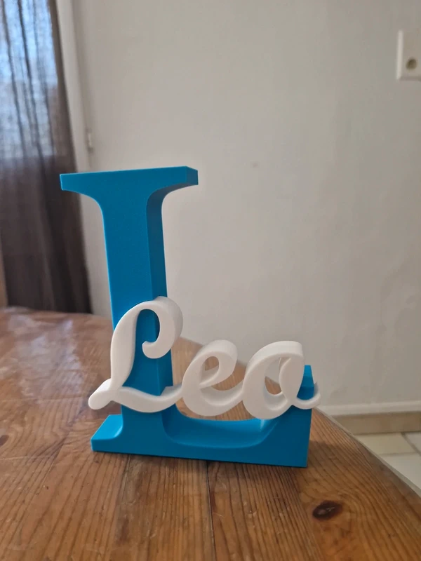 Prénom personnalisé en 3D, lettre décorative – 17 couleurs, largeur 10 à 25 cm