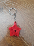 Porte-clés étoile antistress rouge en impression 3D